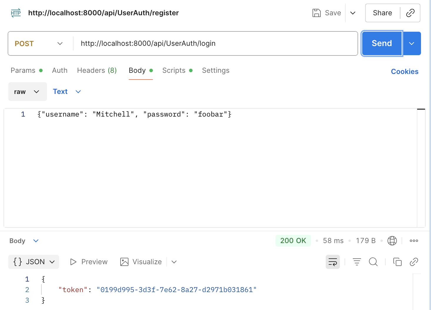 Screenshot of Postman